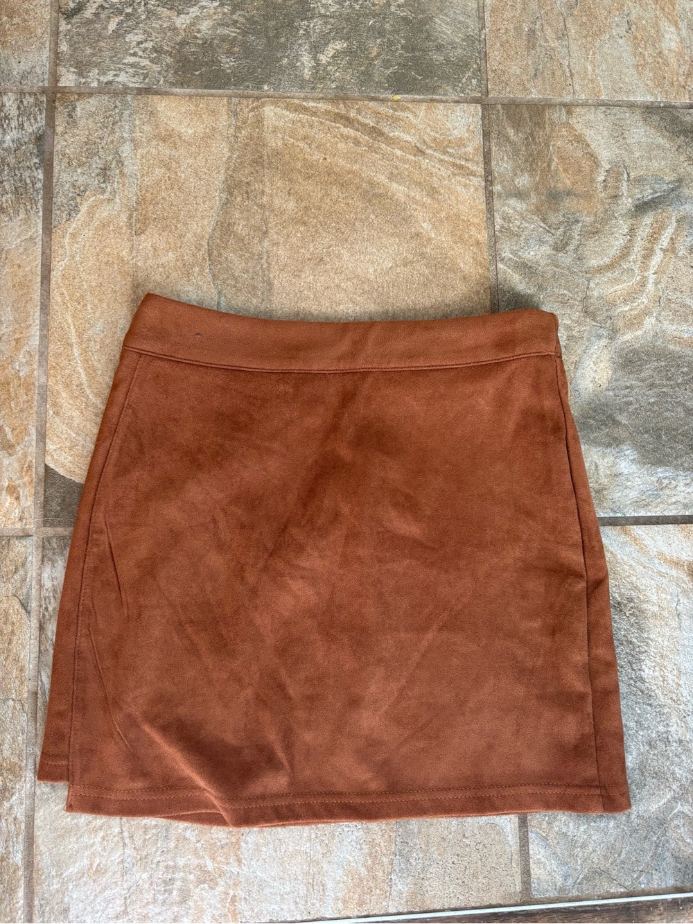 Women's Faux Suede Mini Skirt in Rust